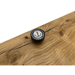 Drvena ručka knopka ARSIA / Crna - motiv sidro