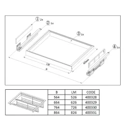 Izvlačna košara za cipele MARLIN / Antracit