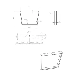 Noge za konferencijski stol GEMINI - par / Crna mat