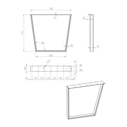 Stolne noge GEMINI - par / Bijela mat