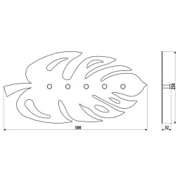 Vješalica za zid SPRING XL / Crna mat