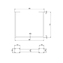 Stolne noge ABRA / Crna mat