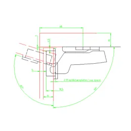 Umetnuta šarka s prigušivanjem za debele vrata 95° SENSYS / Silent system