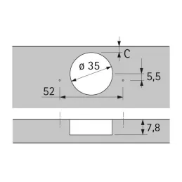 Zglob s ublaživačem za tanke vrata 110° SENSYS / Silent system