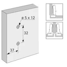 Podloga za vješalice s 3D ekscentrom i eurovijcima HETTICH CLIP