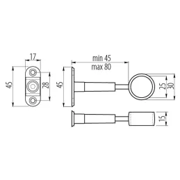 Središnji držač za okruglu vješalicu / Sjajni krom