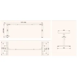 Visinski podesiva stolna konstrukcija COLORADO / Crna mat