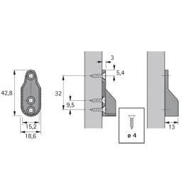 Krajni držač za ovalnu šipku za vješalice - HETTICH