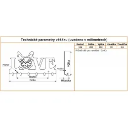 Vješalica za zid CHARLIE / Crna mat