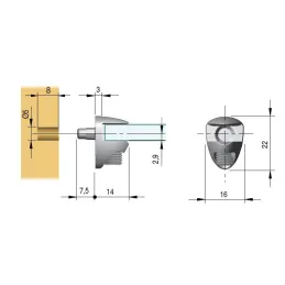 Držač staklene police GEON 5-6 mm / Nikal - 10 kom