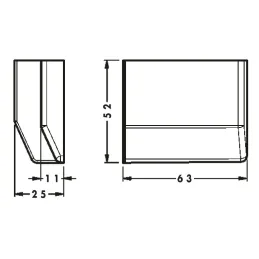 Set poklopaca za viseću okov 801 - L + P / Bijela