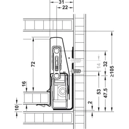 Ladica s bočnom stranom MATRIX BOX P 92 mm / Antracit