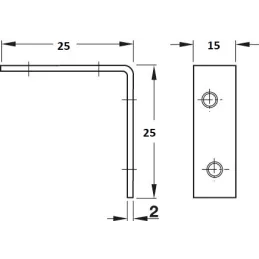 Spojni kutnik 25 x 25 mm - 10 kom / Žuti cink