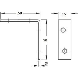 Konektor kutni nosač 50 x 50 mm - 10 kom / Žuti cink