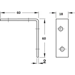 Spojni kutnik 60 x 60 mm - 10 kom / Žuti cink