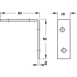 Spojni kutnik 80 x 80 mm - 10 kom / Žuti cink