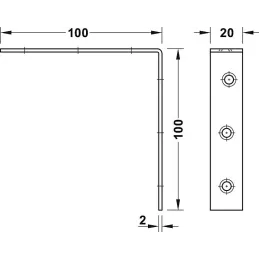 Spojni kutnik 100 x 100 mm - 10 kom / Žuti cink