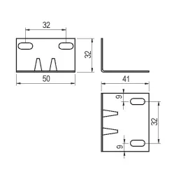 Kutni nosač 50 x 42 / Bijeli cink