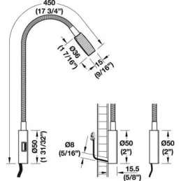 LED svjetlo za namještaj s USB punjenjem Loox LED / Crna mat