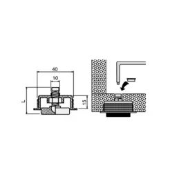 Klizač s navojem 50 mm / Crni
