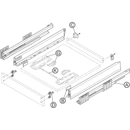 Kuhinjska kutija BLUM - Merivobox "N" / Orion siva