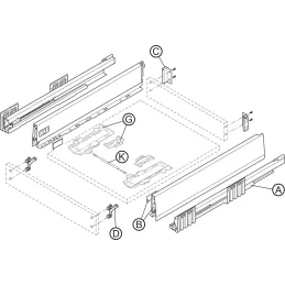 Kuhinjska kutija BLUM - Merivobox "M" 40kg / Svilenkasto bijela