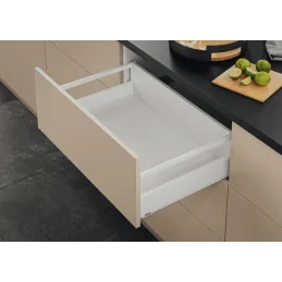 Kuhinjska kutija BLUM - Merivobox "E" s relingom 40kg / Svilenkasto bijela