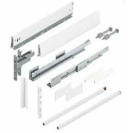 Kuhinjska kutija BLUM - Merivobox "E" s relingom 40kg / Svilenkasto bijela