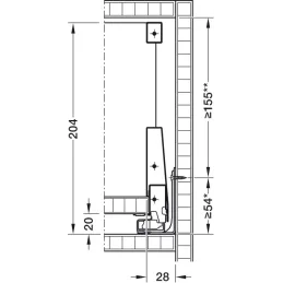 Kuhinjska kutija BLUM - Merivobox "E" s relingom 40kg / Svilenkasto bijela