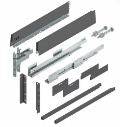Kuhinjska kutija BLUM - Merivobox "E" s relingom 40kg / Orion siva