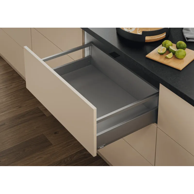 Kuhinjska kutija BLUM - Merivobox "E" s relingom 40kg / Indij siva