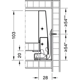 Bočna stranica BLUM Merivobox "M" 91mm / Svilenkasto bijela