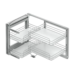 Kutni mehanizam s punim dnom Magic corner / Sjajni krom - bijela