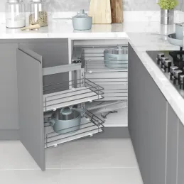 Kutni mehanizam s punim dnom Magic corner / Sjajni krom - bijela