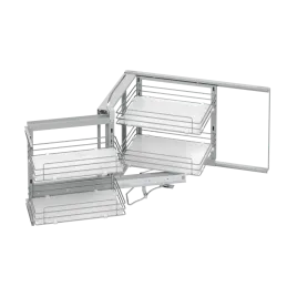 Kutni mehanizam s punim dnom Magic corner / Sjajni krom - bijela