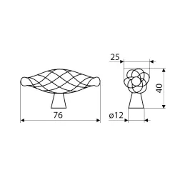 Knopka ručka VIRTUE / Mjedena patina