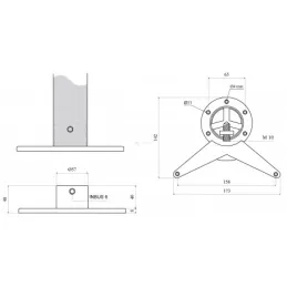 Gornji nosač za stolne noge 60 mm