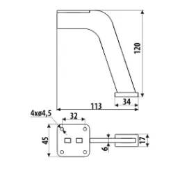 Namještajna nogica GEO / Crna mat