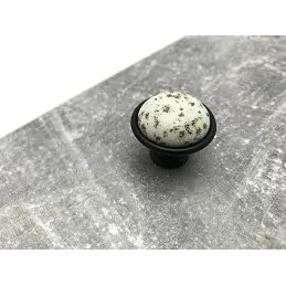 Ručka za namještaj MOET / Porculan s motivom - starocrna