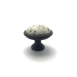 Ručka za namještaj MOET / Porculan s motivom - starocrna