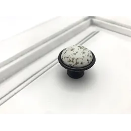 Ručka za namještaj MOET / Porculan s motivom - starocrna