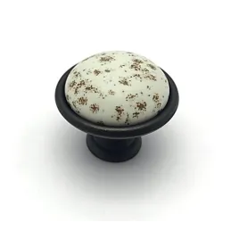 Ručka za namještaj MOET / Porculan s motivom - starocrna