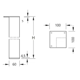 Namještajna nogica GORDON 60 / Sjajni krom
