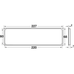 PVC ventilacijska rešetka 227 x 68 mm / Bijela