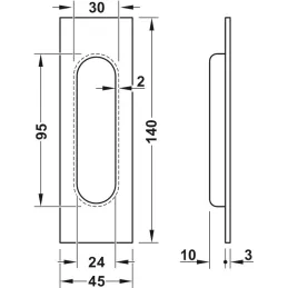 Ugradbena ručka MATTEO / Crna mat