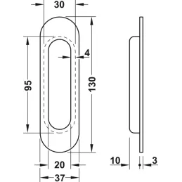 Ugradbena ručka LIONES / Nehrđajući čelik
