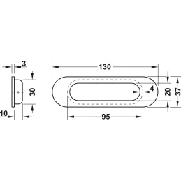 Ugradbena ručka LIONES / Nehrđajući čelik