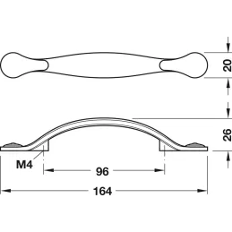 Ručka FARAH / Starosrebrna