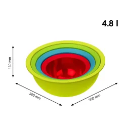 Set šarenih zdjela s cjedilom - 4 kom