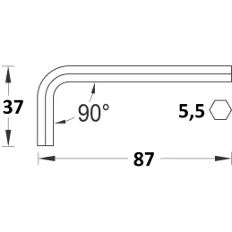 Imbus ključ 6 mm / Nikal
